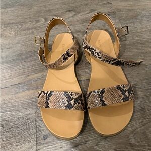 Express Tan Snakeskin Sandals